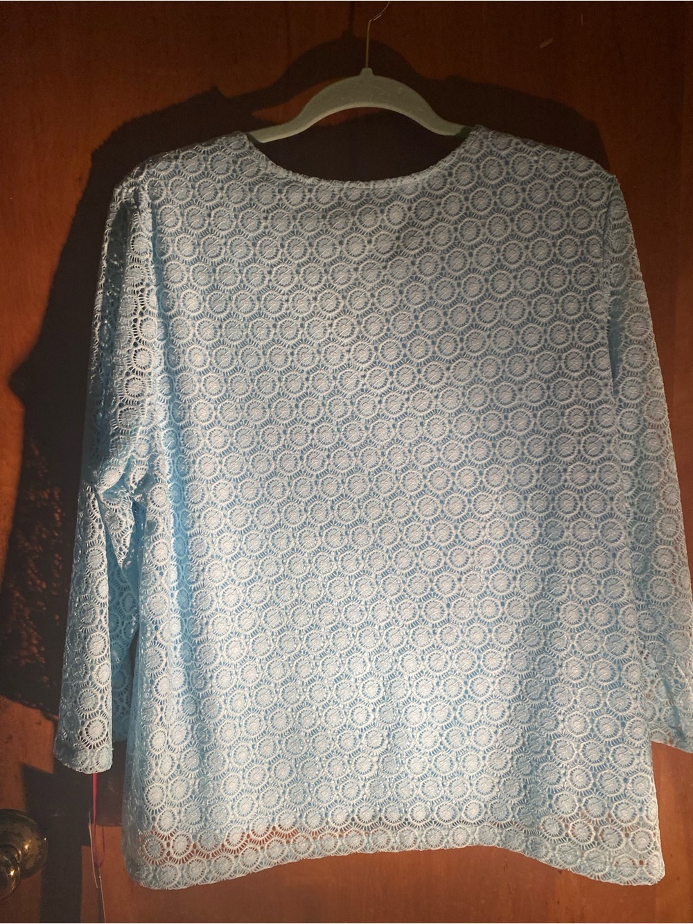 Ruby Rd. Light Blue Lace V-Neck Tunic - Picture 5 of 6